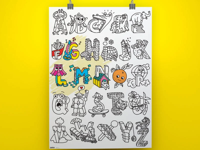 Poster géant à colorier - ABC - OMY