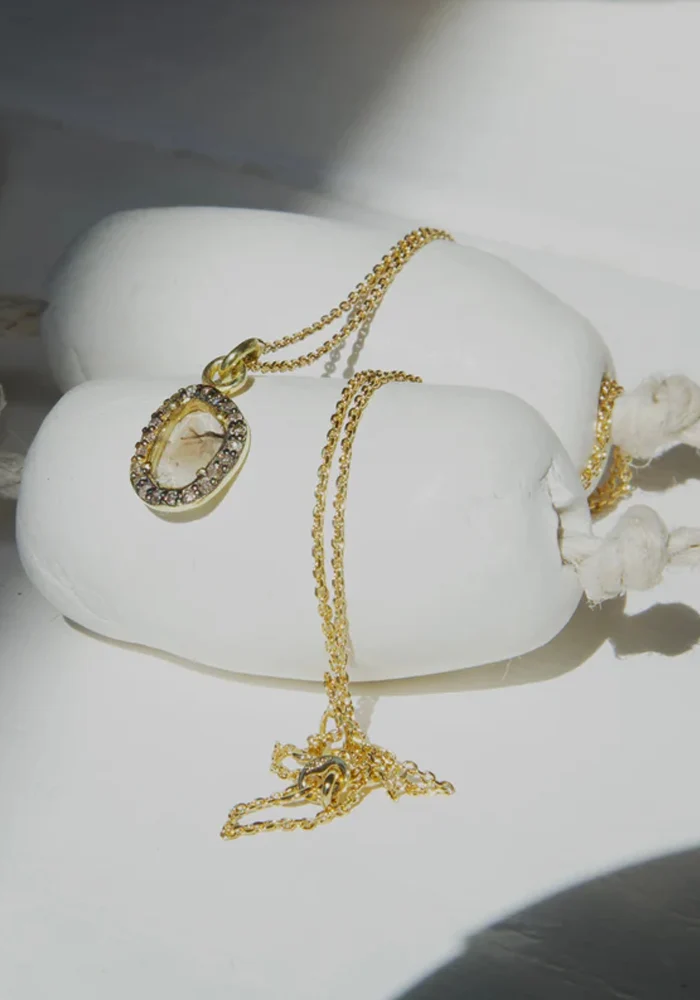 Collier Victoria Diamant Polki Champagne
