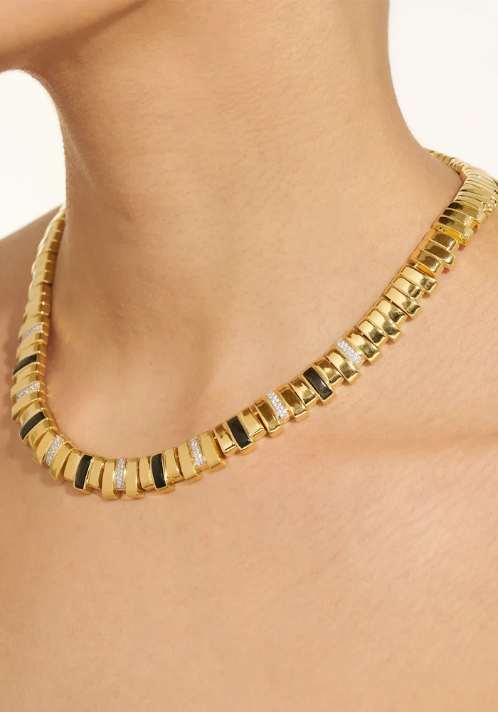 Collier Empreinte Obsidienne