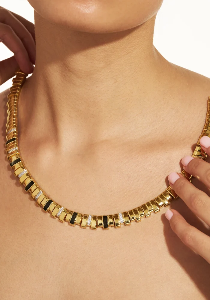 Collier Empreinte Obsidienne