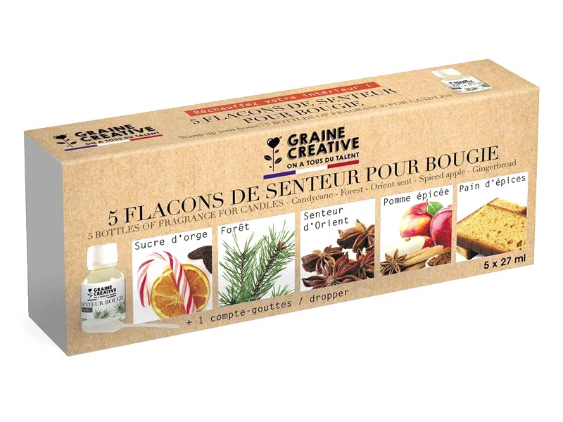 Lot de 5 senteurs/fragrances pour bougie - 27 ml