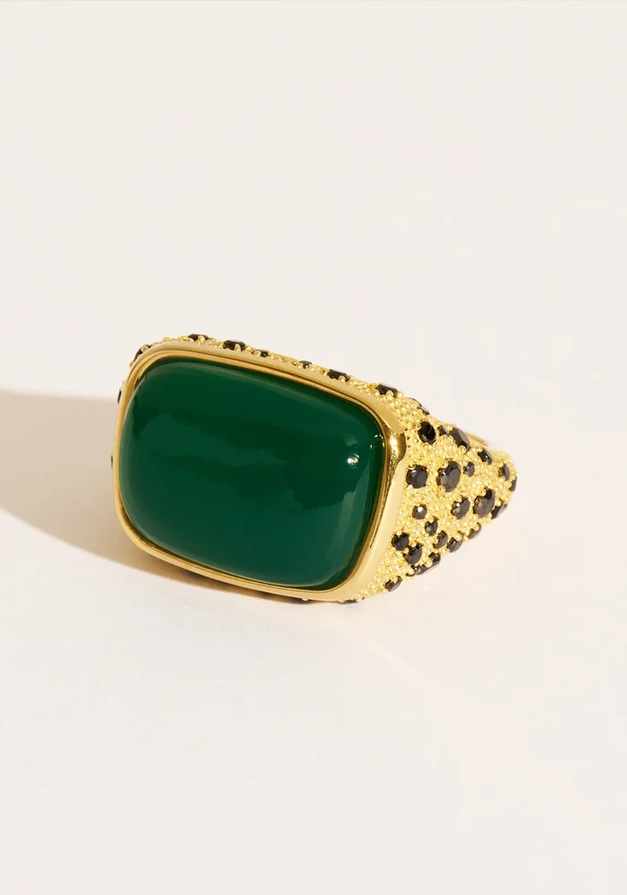 Bague Empreinte Onyx Vert
