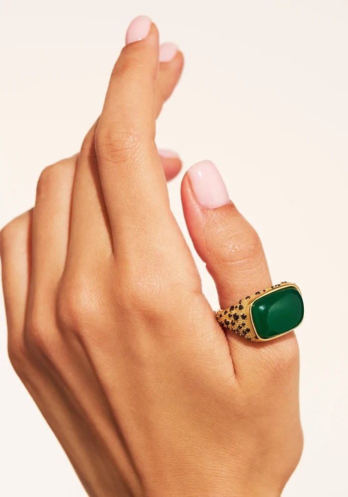 Bague Empreinte Onyx Vert