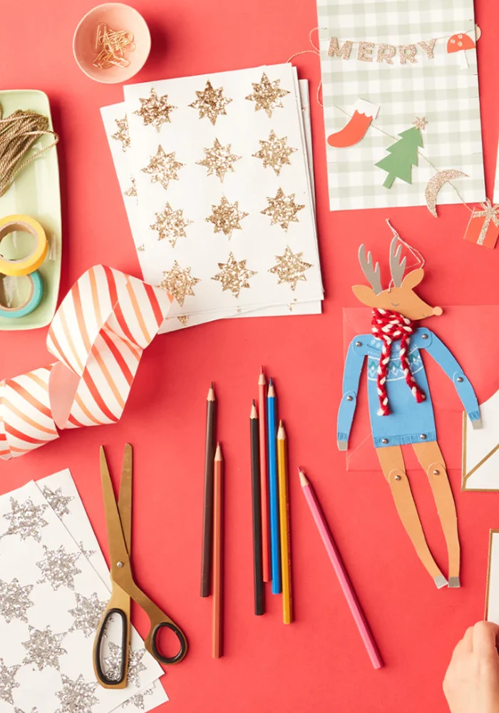 8 Feuilles De Stickers Etoiles 8 Branches Paillettes Dorees