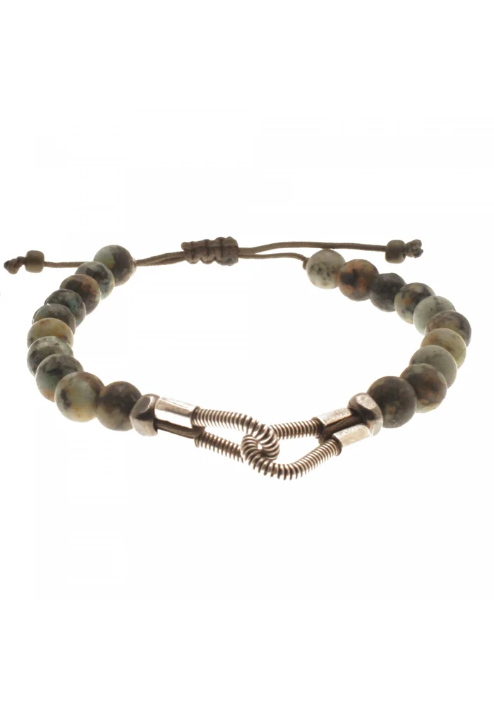 Bracelet Homme You And Me Perles De Turquoise Mat