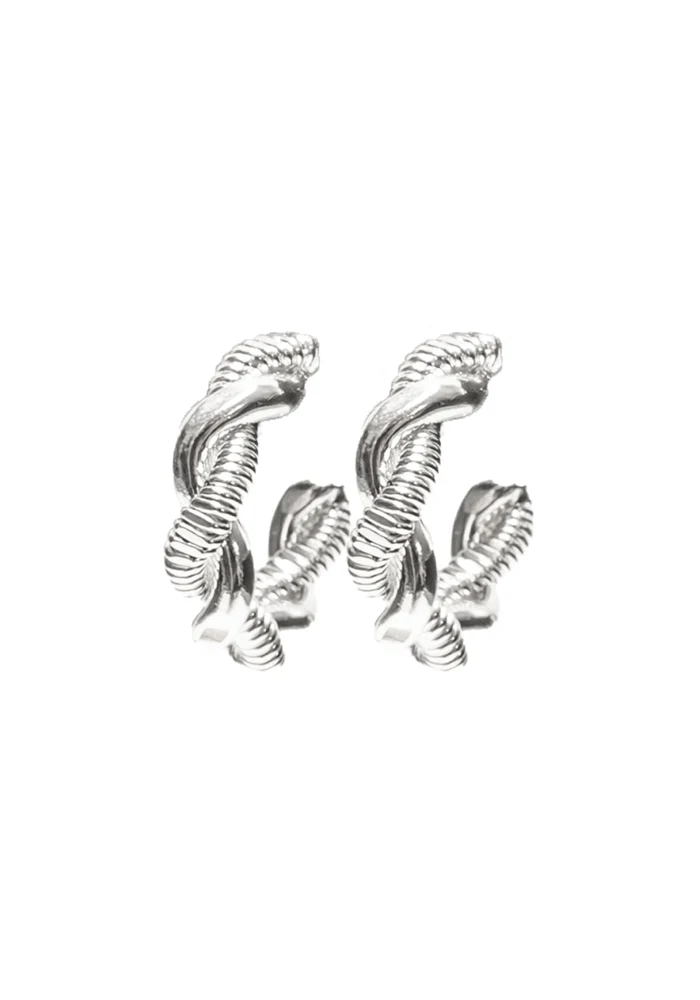 Mini Créoles Tressées Cordes De Basse Plaqué Argent
