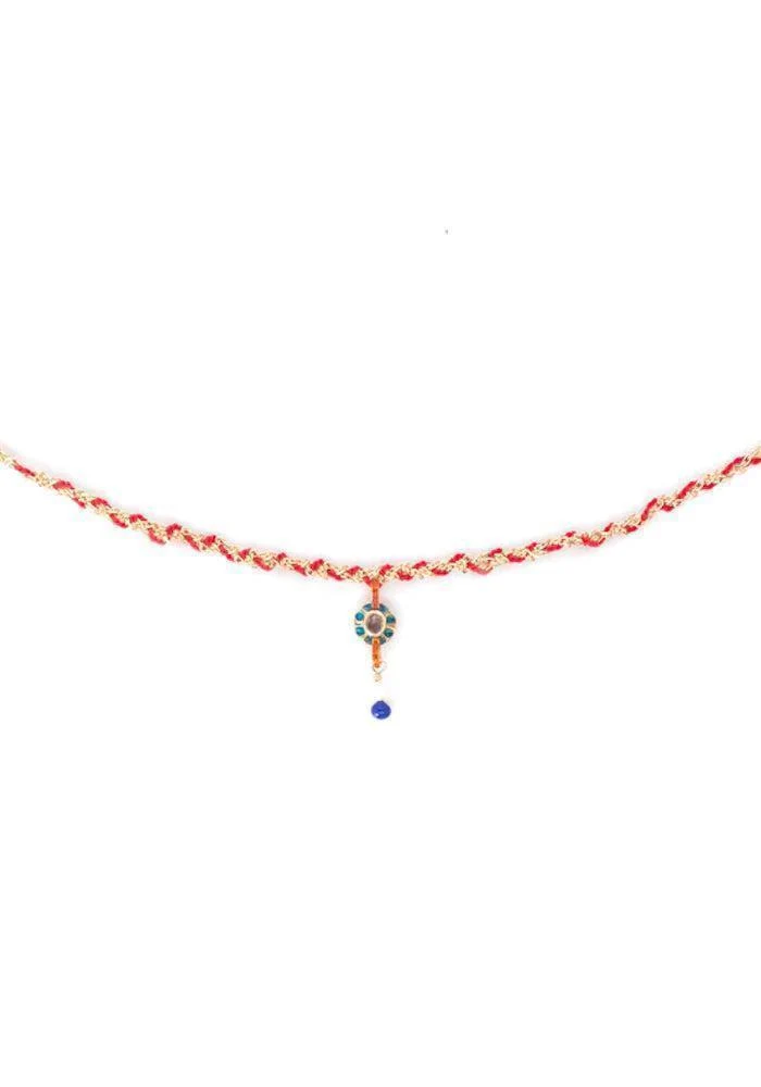 Collier N°753 Doré Et Rouge