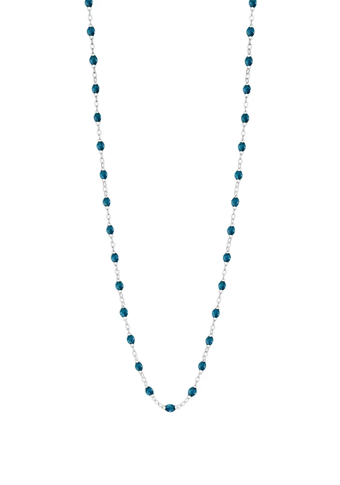 Collier Classique Gigi Or Blanc Et Résines Jungle 50cm