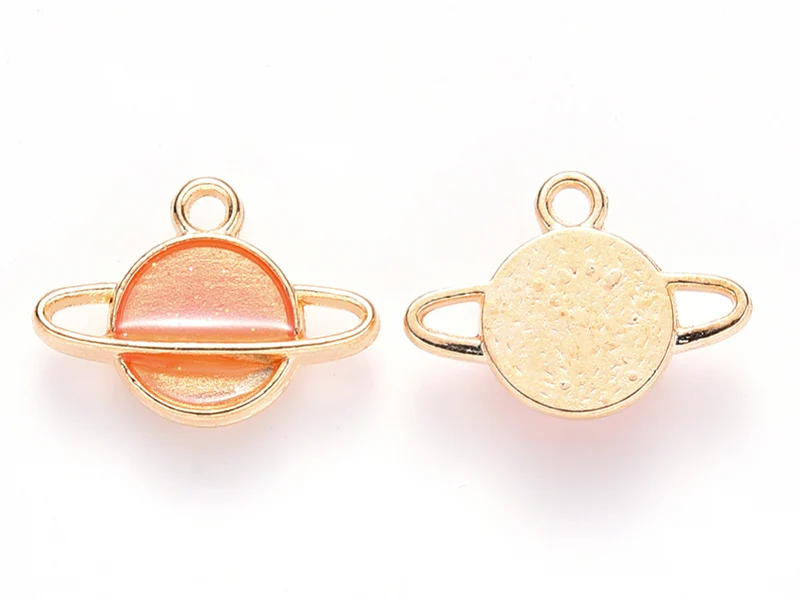 Breloque émaillée - Planète orange