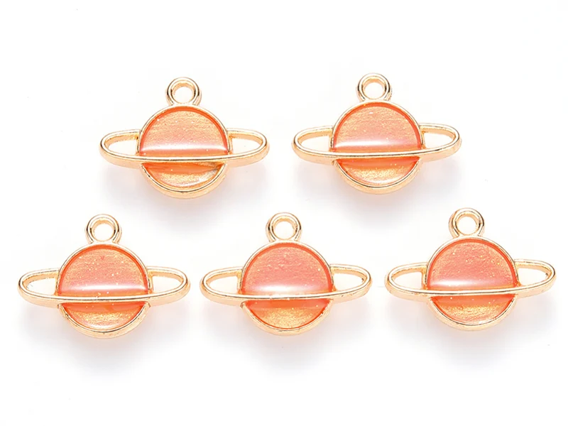 Breloque émaillée - Planète orange