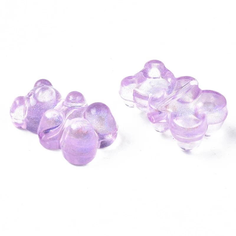 20 perles nounours/ourson acryliques - couleurs variées - 18 x 12 mm