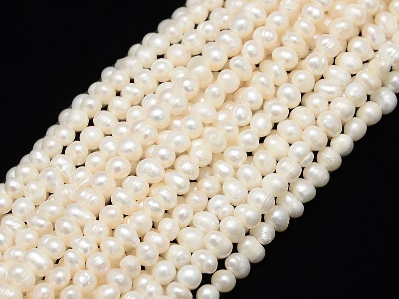 20 perles de culture - forme graine - 5 mm environ