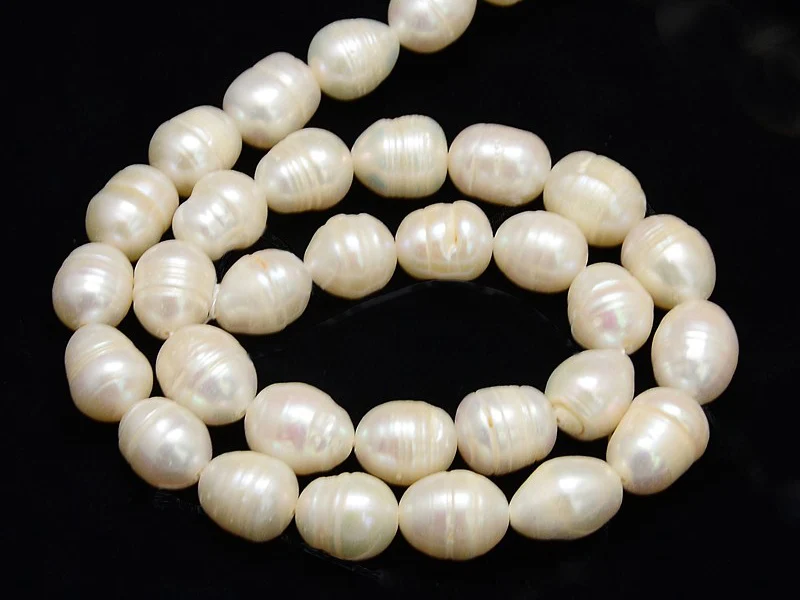 20 perles de culture forme grain de riz - 9 mm environ