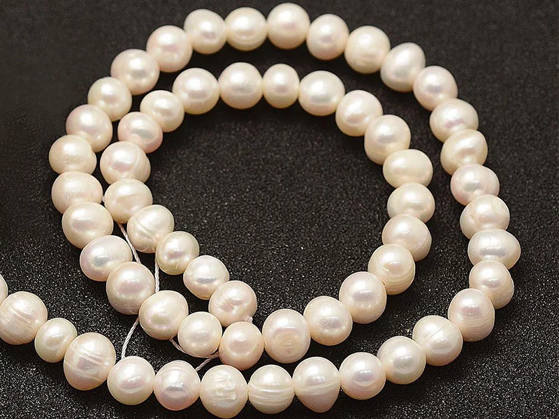 20 perles de culture - forme graine - 7 mm environ