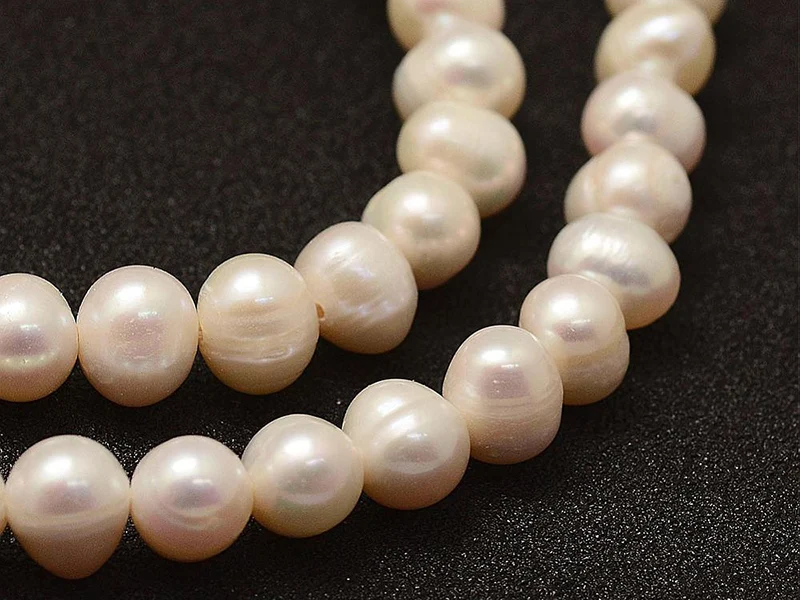 20 perles de culture - forme graine - 7 mm environ