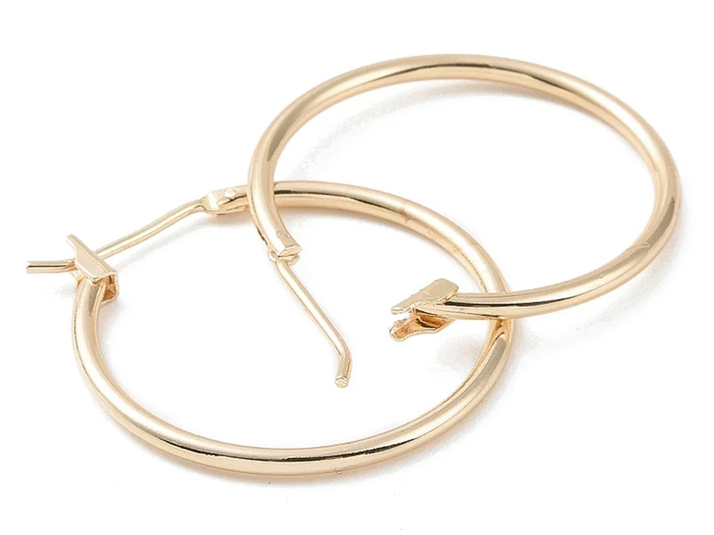 Paire de créoles - Doré à l'or fin 18K - 25 mm