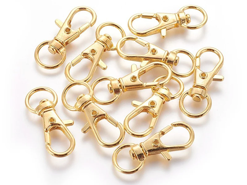 Petit fermoir mousqueton pour bijoux de téléphone 30 x 11 mm - couleur or