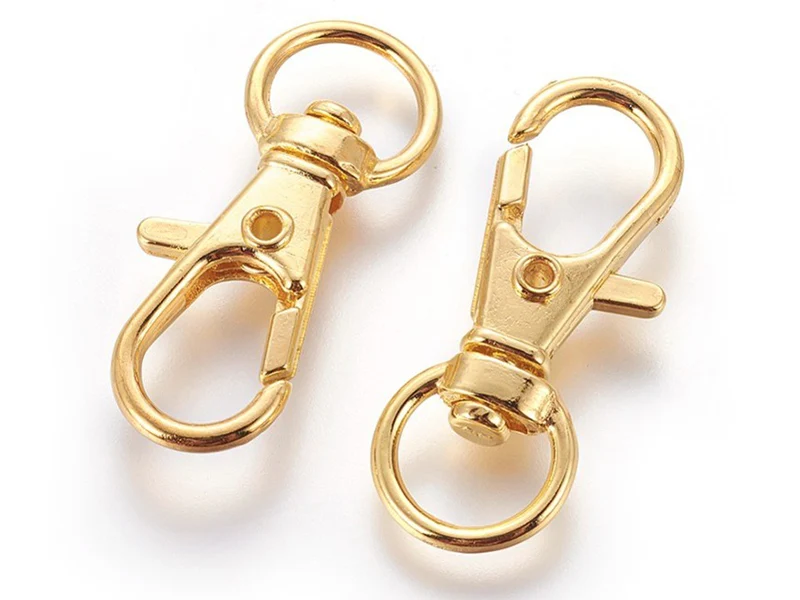 Petit fermoir mousqueton pour bijoux de téléphone 30 x 11 mm - couleur or