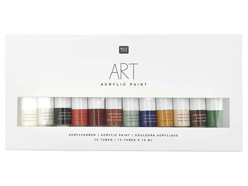 Set de 12 tubes de peinture acrylique - Terre
