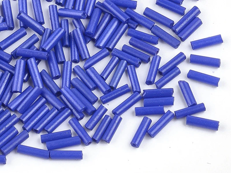 Perles tubes bugle - Bleu cobalt - 6 mm - 10 g