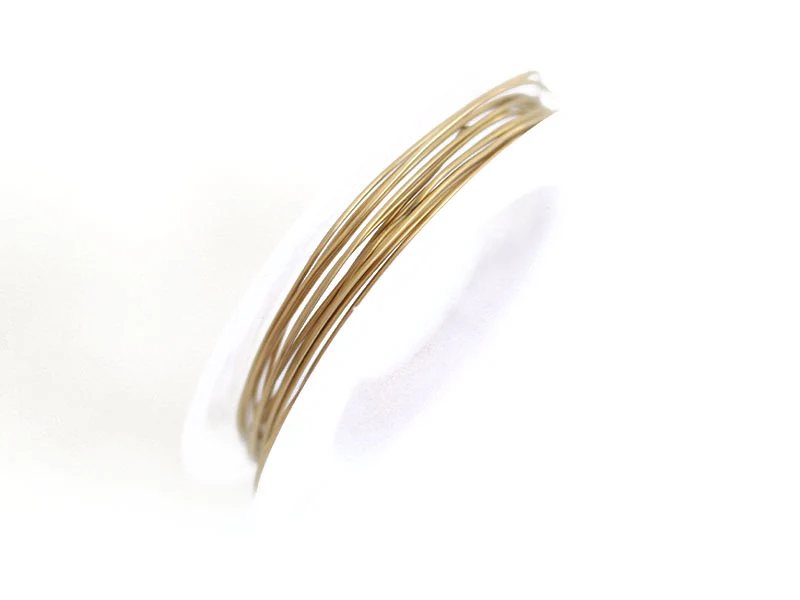 2 m de fil de laiton fin - Doré à l’or fin 18K - 0,6 mm