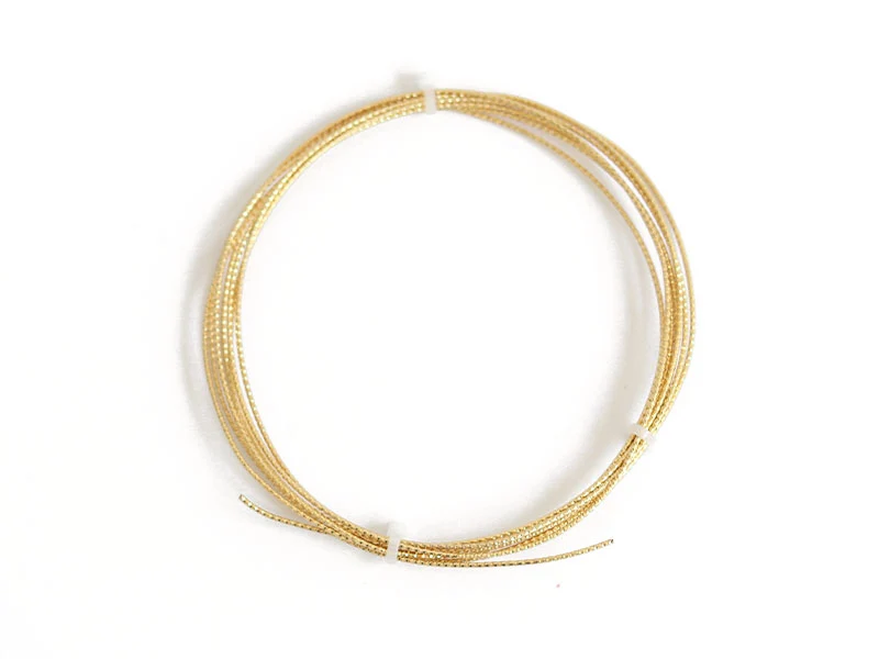 2 m de fil de laiton texturé - Doré à l’or fin 18K - 1 mm