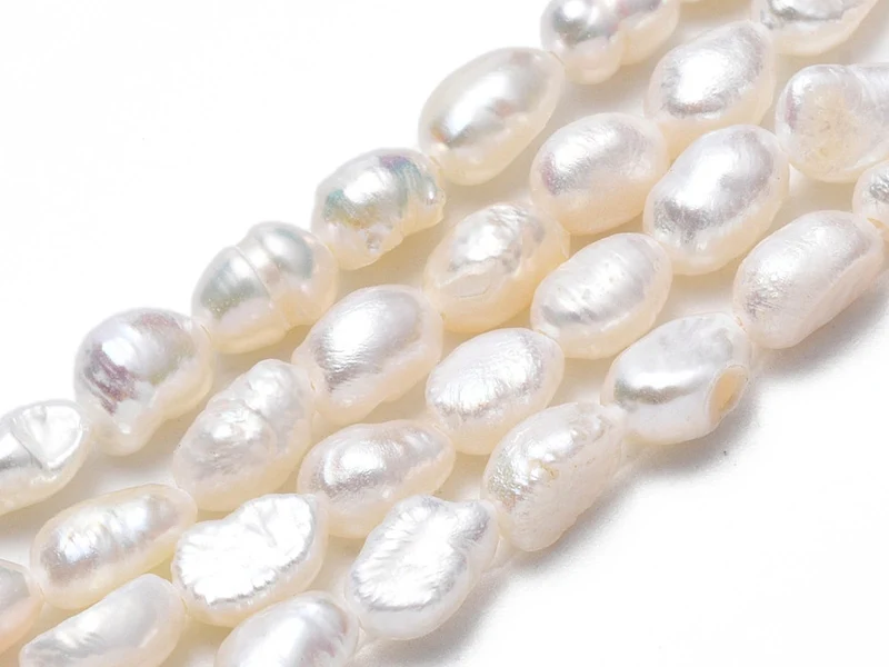 Lot de 20 perles de culture - forme graine - 4 à 8 mm
