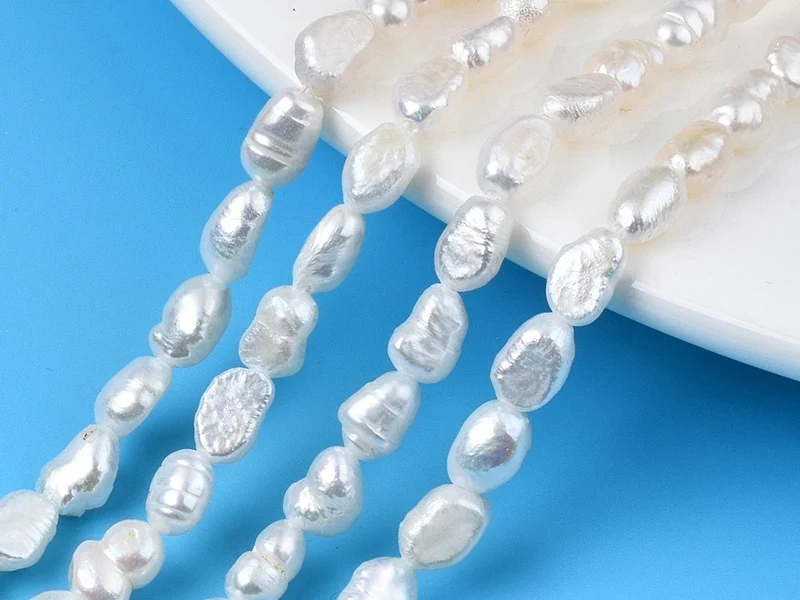 Lot de 20 perles de culture - forme graine - 4 à 8 mm