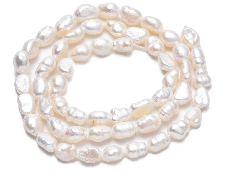 Lot de 20 perles de culture - forme graine - 4 à 8 mm