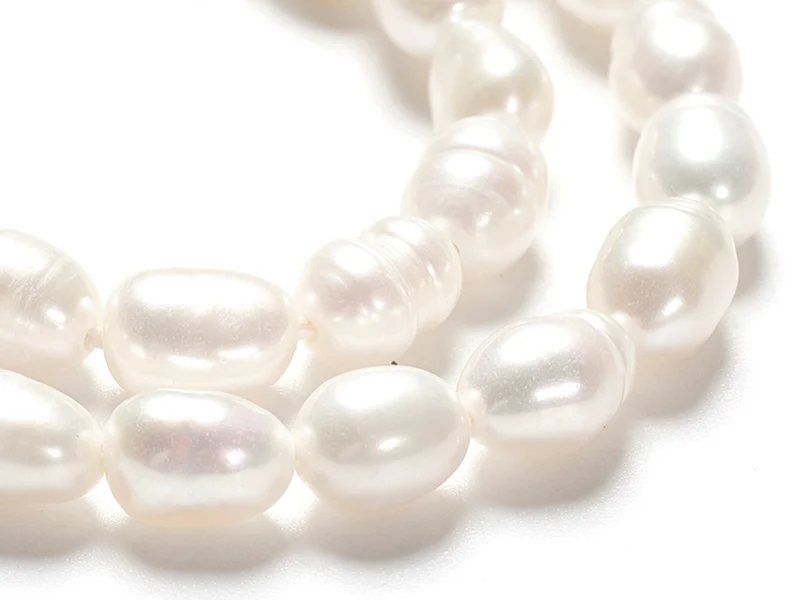 Lot de 20 perles de culture - forme grain de riz - 4 à 6 mm