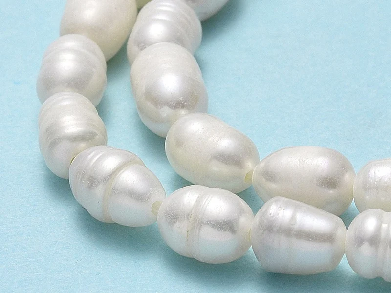 Lot de 20 perles de culture - forme grain de riz - 5 à 7 mm