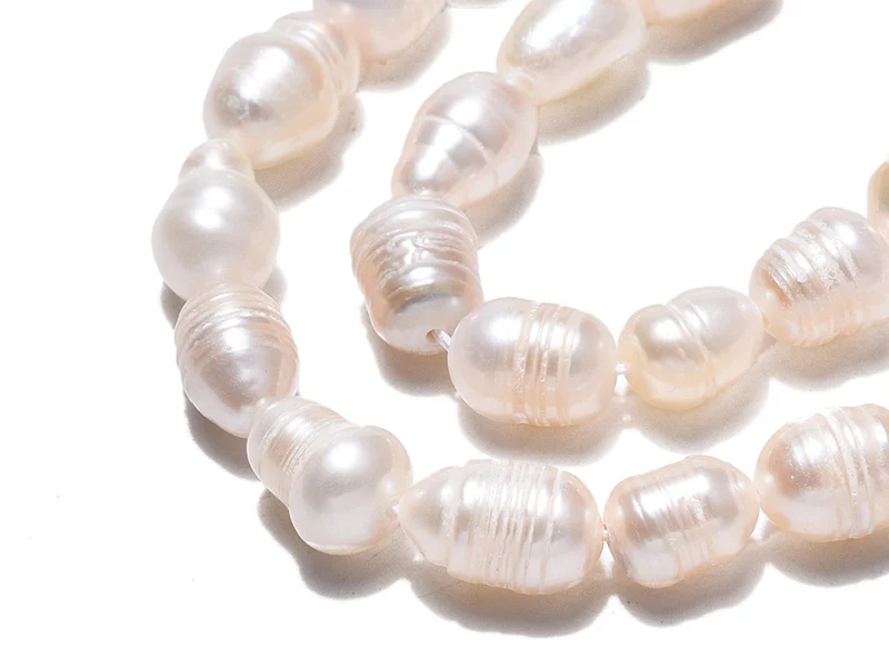 Lot de 20 perles de culture - Forme grain de riz - 6 à 12 mm