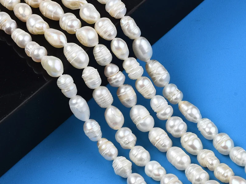 Lot de 20 perles de culture - Forme grain de riz - 6 à 12 mm
