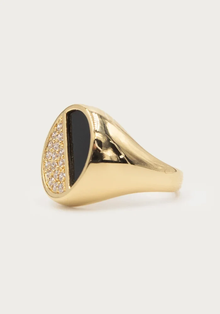 Bague Halo Onyx