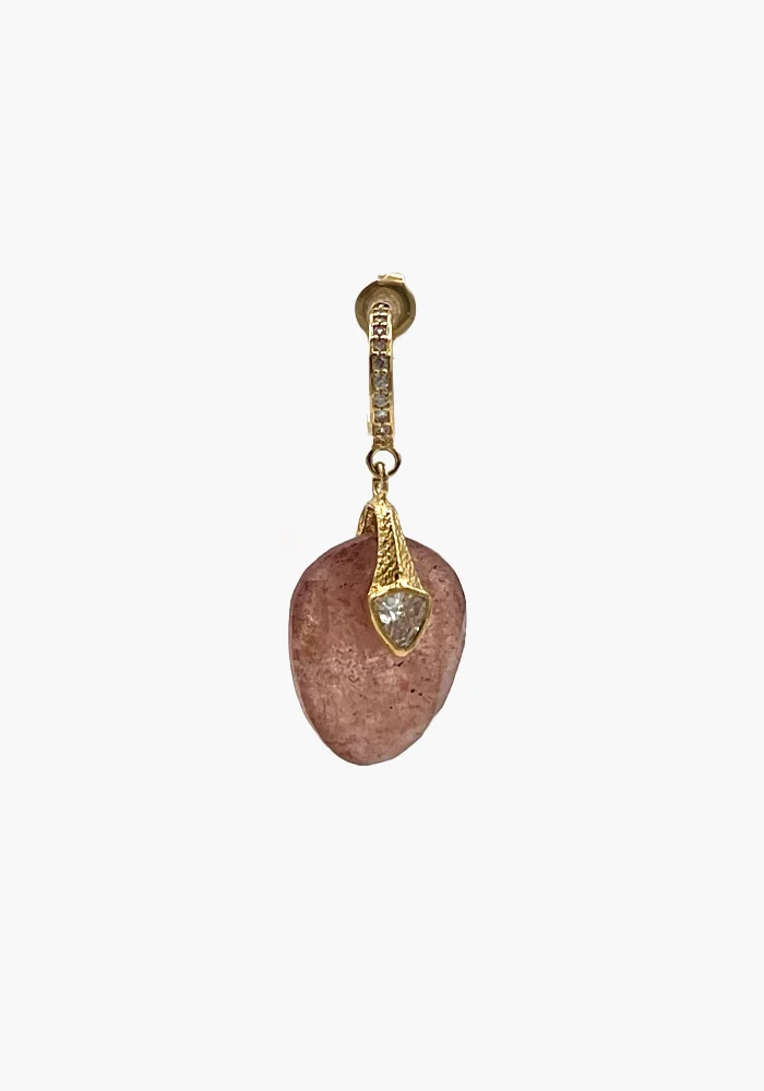 Boucle D'Oreille Baby Axel Quartz Fraise