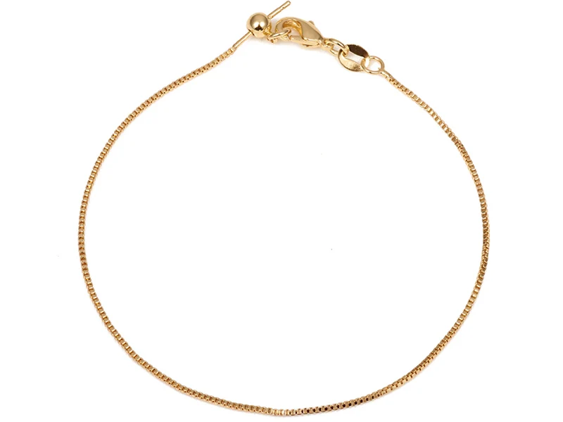 Bracelet chaîne ajustable - Doré à l'or fin 18K
