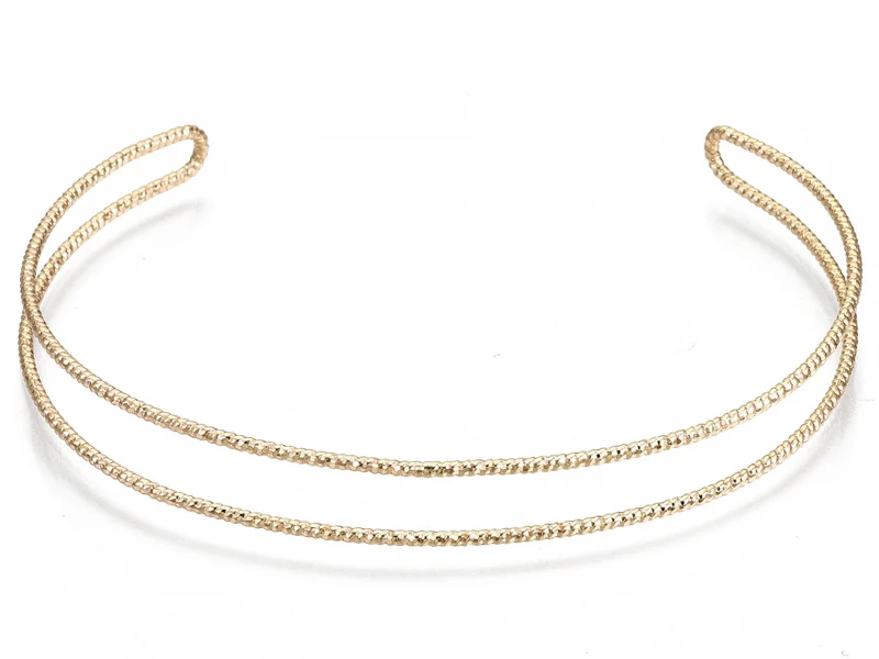 Manchette texturée effet fil - Doré à l'or fin 18K