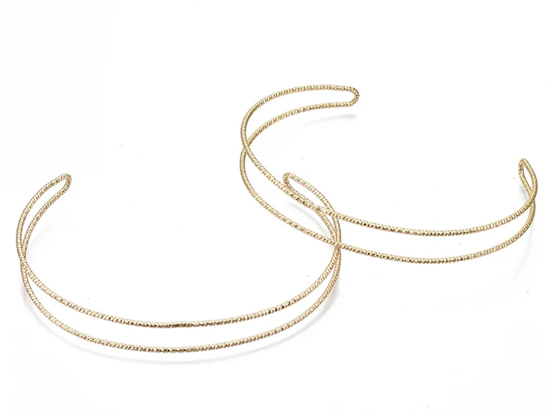 Manchette texturée effet fil - Doré à l'or fin 18K