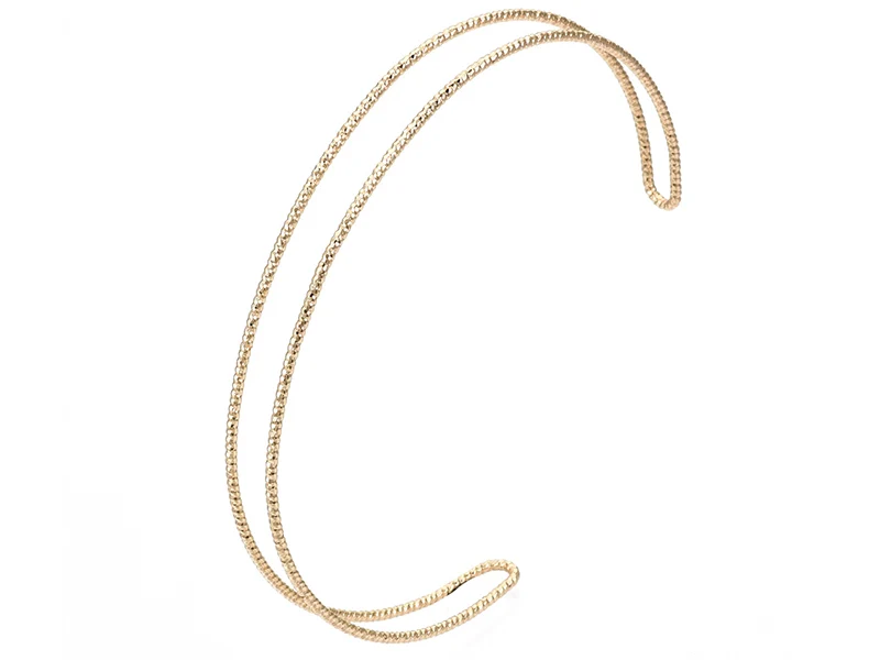 Manchette texturée effet fil - Doré à l'or fin 18K
