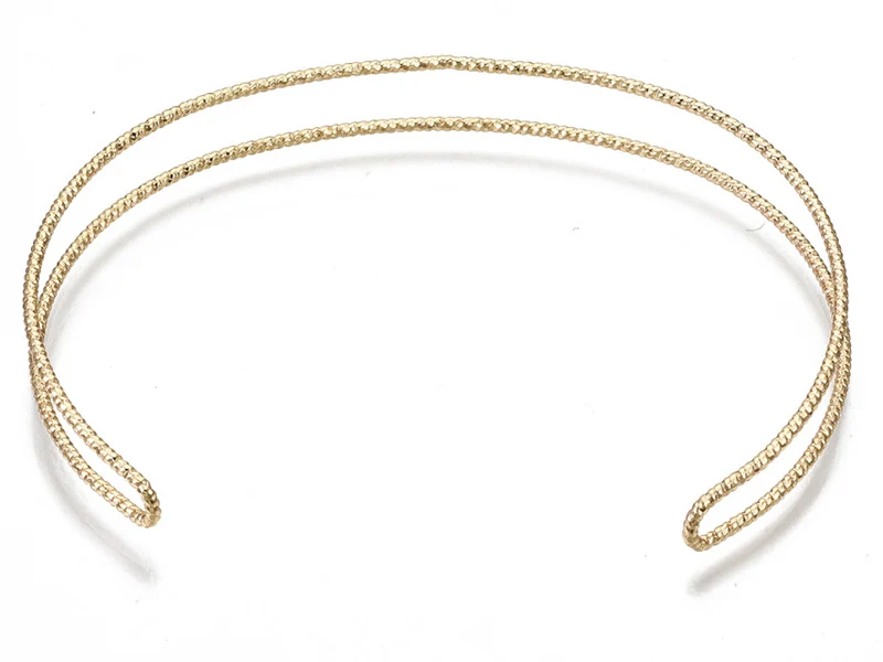 Manchette texturée effet fil - Doré à l'or fin 18K