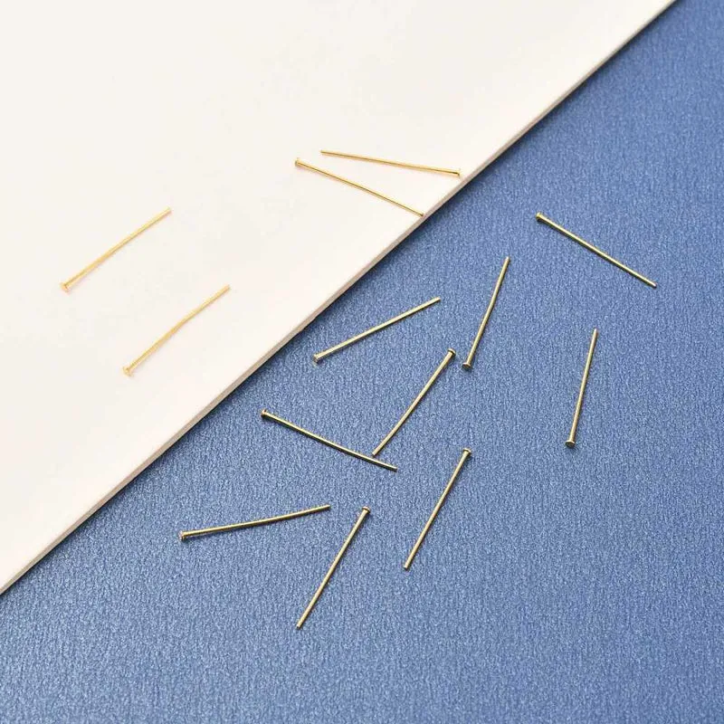 Lot de 50 clous à tête plate - Doré à l'or fin 18K - 19 mm