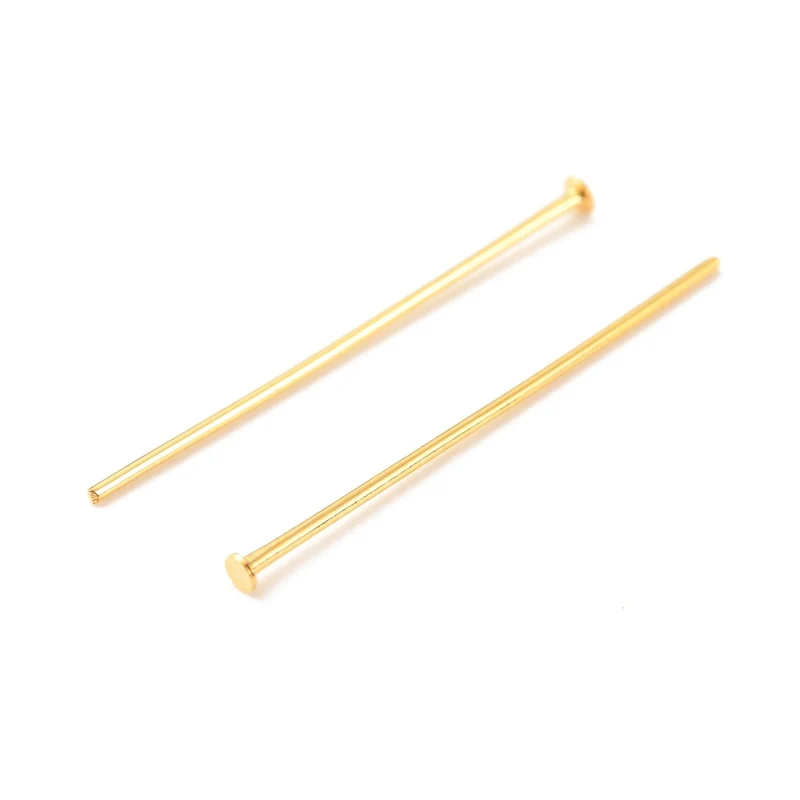 Lot de 50 clous à tête plate - Doré à l'or fin 18K - 19 mm
