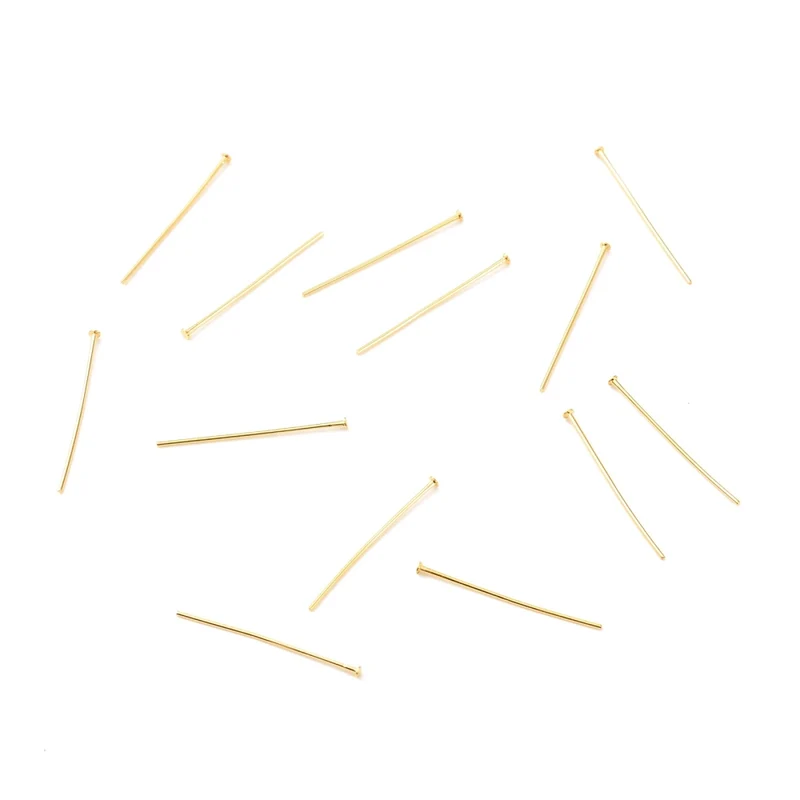 Lot de 50 clous à tête plate - Doré à l'or fin 18K - 19 mm