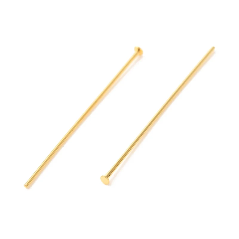 Lot de 50 clous à tête plate - Doré à l'or fin 18K - 25 mm