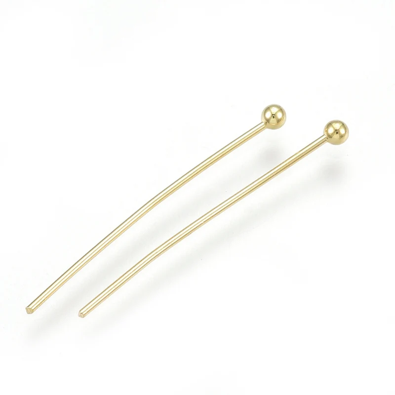 Lot de 50 clous à tête boule - Doré à l'or fin 18K - 24 mm
