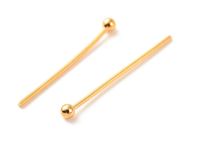 Lot de 50 clous à tête boule - Doré à l'or fin 18K - 21 mm