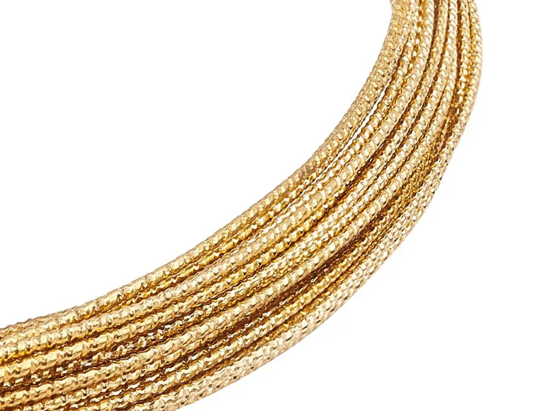 10 mètres de fil de cuivre texturé - doré brillant - 0,8 mm