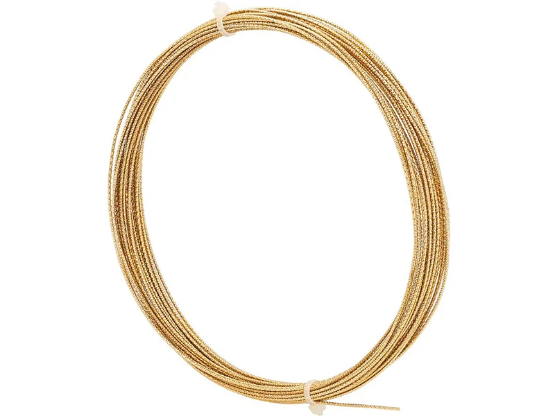 10 mètres de fil de cuivre texturé - doré brillant - 0,8 mm