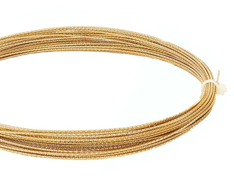 10 mètres de fil de cuivre texturé - doré brillant - 0,8 mm