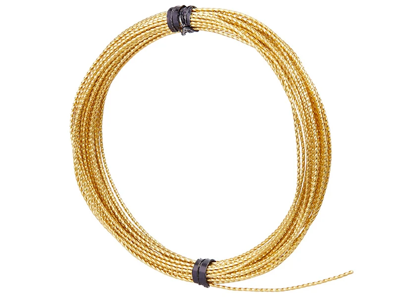 6 mètres de fil de cuivre torsadé - doré mat - 0,8 mm